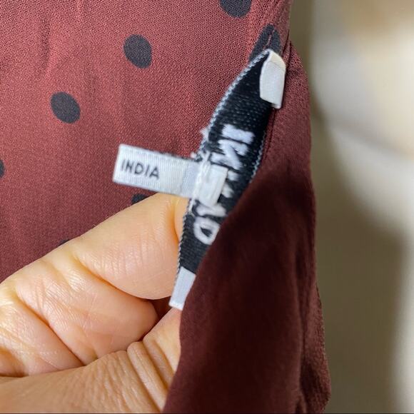 Ganni chocolate brown long sleeve mini Polka Dot Dress sz 38 US 6 - Picture 10 of 15